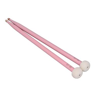 Imagem de Mingzhe Drum Mallet Felt Head Wooden Handle Instrument Acessory Set Kit para Tocar Bateria e Percussão (Rosa)
