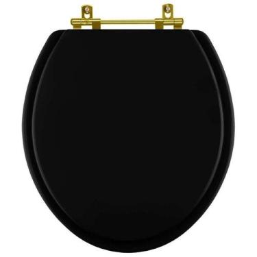 Imagem de Tampa de Vaso Poliéster Convencional Preto para bacia Incepa com Ferra