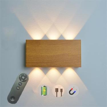 Imagem de Luminária de parede LED magnética interna Luminária de parede Luminária de parede recarregável operada por bateria Luminária de parede com controle remoto Luminária de parede magnética inter