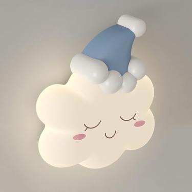 Imagem de Luminária de parede moderna LED para quarto infantil, arandela de parede em forma de nuvem branca, 18 W, luminária de parede de cabeceira com desenho animado, abajur PE, 3000 K/4000 K/6000 K