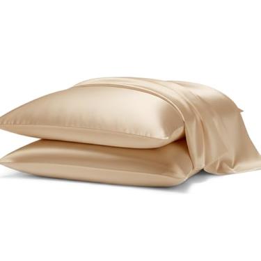 Imagem de Kit 2 Fronhas Cetim Anti-frizz Seda Alto Brilho Par (Champagne)