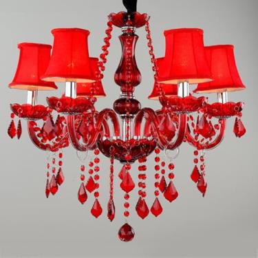 Imagem de Luminária pendente de vela de cristal europeia, sala de estar de luxo, restaurante, quarto, quarto de menina, villa, hotel, loja de roupas, salão de beleza, café, bar, lustre KTV (BB 6 luzes