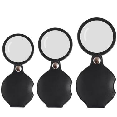 Imagem de Lupa dobrável de bolso com capa protetora giratória de 360 °, mini lupa portátil para leitura, joias, artesanato e viagens (50 de diâmetro + 60 de diâmetro + 70 de diâmetro)
