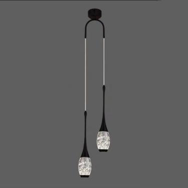 Imagem de Lustre Pendente Luminárias de Teto Pendurado LED Linear Tubo Longo Lâmpada Moderna Luzes Pendentes de Cristal Lustre V-intage para Sala de Jantar Cozinha, Escuro 2 luzes