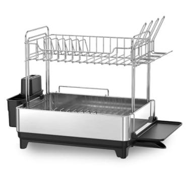 Imagem de Escorredor de Louça Inox com Porta-Talheres e Bandeja Coletora Plus Yikasa