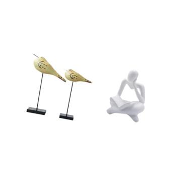 Imagem de Fenteer Esculturas Modernas de Pássaros Abstratos Pensadores para Mesa, Quarto, Entrada, Sala de Estar, Prateleira, Estante de Escritório, Estatuetas de