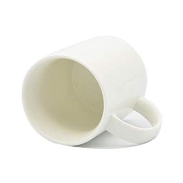 Imagem de SFS BLANK 1 unidade Caneca de chá de café de cerâmica branca revestida 311.8 g (9,5 x 8 cm) prensa térmica imprimível transferência sublimação corante revestido térmico brilhante deslavável seguro