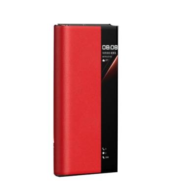 Imagem de LYJSMGZ Capa de couro para Huawei Mate XT, capa galvanizada magnética função de visualização da janela para evitar impressões digitais à prova de choque, capa de negócios, vermelha, Mate XT