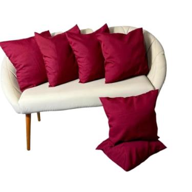 Imagem de KIT 6 ALMOFADAS DECORATIVAS CORES SÓLIDAS COM ENCHIMENTO PARA QUARTO SALA OU SOFÁ(VINHO LISO)