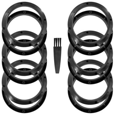 Imagem de LJZP Espaçador de alto-falante 6,5 com escova, adaptador universal de 16,5 cm, anel de subwoofer, suporte de montagem de anel de plástico, espaçador de alto-falantes estéreo de carro para carros