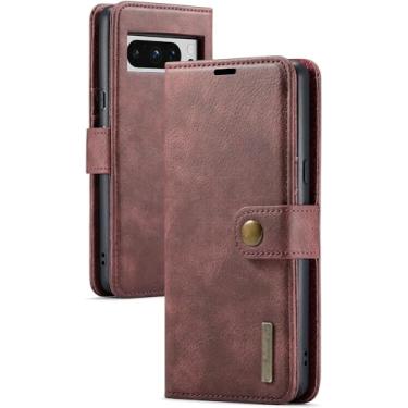 Imagem de Umiup Capa de couro para Google Pixel 8 Pro/Pixel 8, capa flip estilo carteira destacável com suporte para cartão para mulheres e homens, cinza, 8 Pro