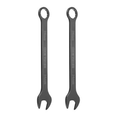 Imagem de HARFINGTON 2 peças chave inglesa de 24 mm métrica caixa de 12 pontos e extremidade aberta aço cromo vanádio CR-V ferramenta chave inglesa de extremidade dupla para reparo de móveis de tubos