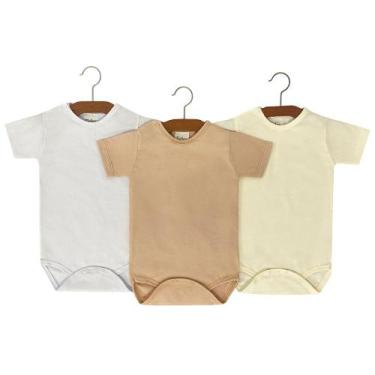 Imagem de Kit 03 Body Manga Curta para Bebê Malha Menino - Amora Baby Enxovais ,