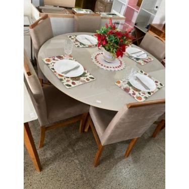 Imagem de Mesa de jantar 6 cadeiras com tampo de vidro - Liderançabsb 