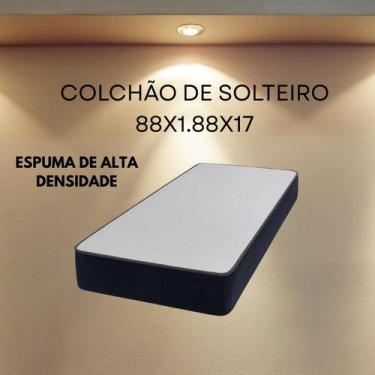 Imagem de Colchão De Solteiro,Cinza em Espuma D28,Dupla Face,Pode ser Utilizado 