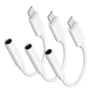 Imagem de Pacote com 3 adaptadores de fone de ouvido Lightning para 3,5 mm para 