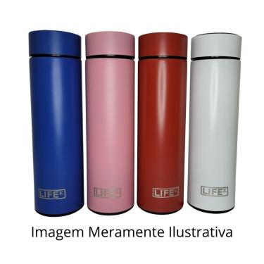 Imagem de Garrafa Térmica Com Display De Temperatura 480Ml Rosa