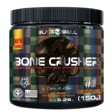 Imagem de Pré-Treino Bone Crusher (Nova Fórmula) - 150g - Black Skull Bone Crusher Hot Orange (New) 150g