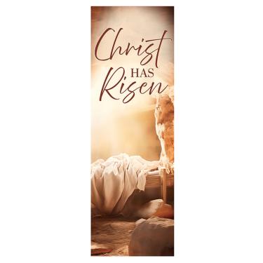Imagem de Banner de Páscoa da Christian Brands – Faixa de igreja da tumba "Cristo Ressuscitou", 6 x 1,8 m