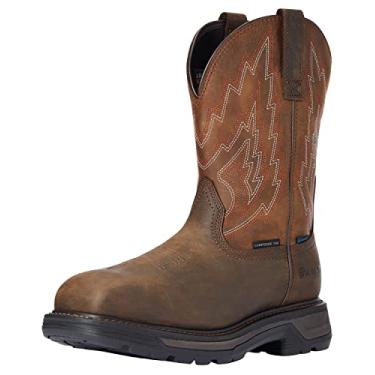 Imagem de ARIAT Bota masculina de trabalho com bico composto Big Rig H20, marrom escuro/marrom envelhecido, Marrom escuro/marrom envelhecido, 9 X-Wide Big Kid