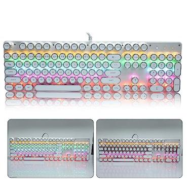 Imagem de RiToEasysports 900-5 Teclado Mecânico Branco Com Interruptores Personalizados, Design Intuitivo, Teclado de Plug Game e Jogo de Resposta Rápida, Adequada para Jogadores de PC