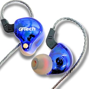 Imagem de Fone In Ear Monitor de Áudio Retorno de Palco com Isolamento Acústico Alta Definição - GFTech (Azul)