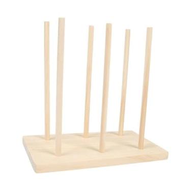 Imagem de Sclmgo Organizador de Fitas de Madeira, Suporte de Armazenamento, Prateleira de Armazenamento de Linhas, Fita Washi, Sala de Costura, Artesanato, Gancho de C, M