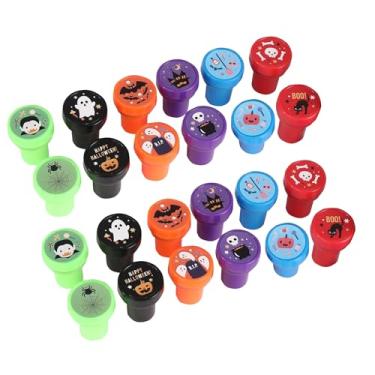 Imagem de 48 carimbos de Halloween para professores, carimbos de plástico a granel para lembrancinhas de festa de Halloween (48, estilo Halloween 12)