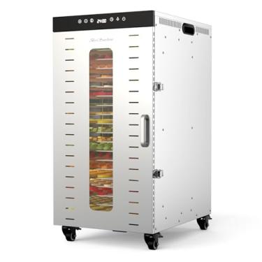 Imagem de BriSunshine Desidratador Comercial, Desidratador De Alimentos De 20 Camadas Com Ventiladores Triplos, Luz Led, 1600 W, Temporizador De 24 Horas, Desidratadores De Alimentos Grandes Para Carne Seca