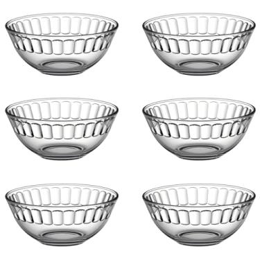 Imagem de Conjunto de Tigelas em Vidro Transparente, Design Ondulado, 6 Unidades, para Servir Sobremesas e Saladas