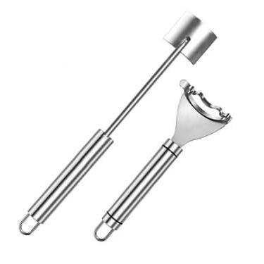 Imagem de Ralador de alimentos de aço inoxidável de 2 peças para conjunto de pá de milho e comida, ferramenta de decapagem de espiga de milho, utensílio de cozinha