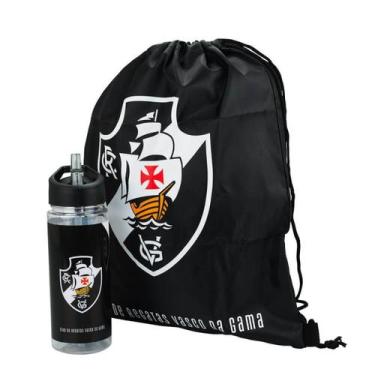 Imagem de Garrafa Plástico 450ml Com Mochila Tipo Saco - Vasco Da Gama - Mileno