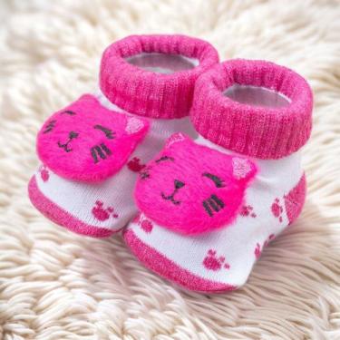Imagem de Pantufas Pink Para Bebê Com Tema Gatinha - Aconchego Quentinho - Era U