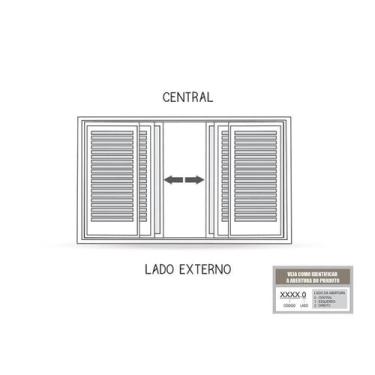 Imagem de Janela de Aço Veneziana com Grade Mosaico 6 Folhas 120x150cm Facilitá 