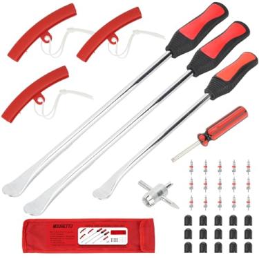 Imagem de Kit de colher de pneu de 39 peças, conjunto de ferramentas de troca de pneus premium com ferros de pneu de 36,8 cm e 29,2 cm para motocicleta, bicicleta suja e cortador de grama, com protetores de aro