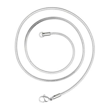 Imagem de Colar de aço inoxidável feminino masculino cor prata hip hop 1,5 mm (2 mm 55 cm)