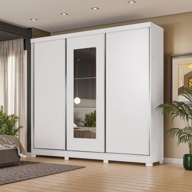 Imagem de Guarda-roupa Casal Kappesberg 3 Portas Revers¡veis De Correr 3 Espelhos 4 Gavetas Branco