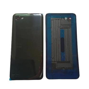 Imagem de SHOWGOOD Capa traseira de bateria de telefone LG Q6+Q6 Plus, peças de reposição com lente de câmera para LG Q6+Q6 Plus (azul)