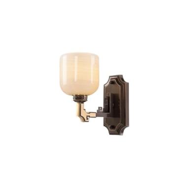 Imagem de Aplique de parede Abajur decorativo de luxo em cobre com jade estilo retrô, luminária parede para quarto e cabeceira