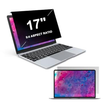 Imagem de LYLSMGS Pacote com 2 telas de privacidade suspensas para laptop de 17 polegadas, protetor de privacidade removível antiespiamento para monitor de computador - Painel de tela de computador antirreflexo