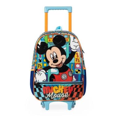 Imagem de Mochila de Rodinha Infantil Masculina Mickey Azul - Bagaggio, U