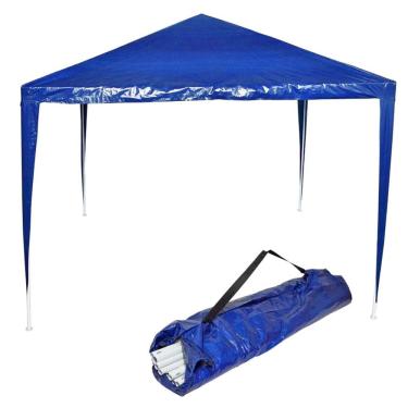 Imagem de Tenda Gazebo Desmontável 3x3 m Barraca Praia Camping Azul com Bolsa Importway IWGZM-3AZ