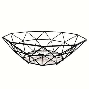 Imagem de Fruteira de Mesa, Fruteira Geométrica Aramada Metal Cesto Frutas Estilo Nórdico Mesa Cozinha