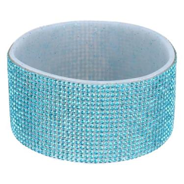 Imagem de Bota de silicone com glitter, bota protetora para garrafa de água de diamante, acessórios de manga antiderrapante para copo Stanley Tumbler 567-1,134 g com fundo de 7 cm, azul