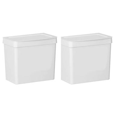 Imagem de Kit 2 Lixeira 3,5 L Com Tampa Cozinha Pia Bancada Branco