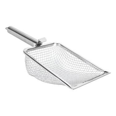 Imagem de Pá Higiênica para Caixa de Areia de Gato em Aço Inox, 28x10x2cm, Peneira Resistente para Limpeza de Areia