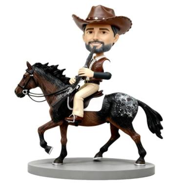 Imagem de Bobblehead de músico caubói personalizado da sua foto de presente para marido, namorado, fã de música ocidental