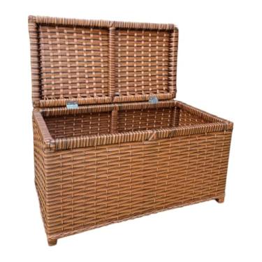 Imagem de Baú Cesta Caixa Organizadora de Fibra Sintética 70x40x40,Quarto, cozinha, varanda, banheiro(INDIANO)