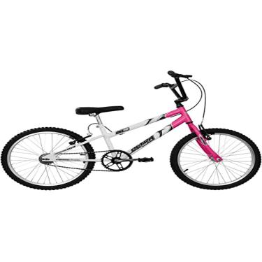 Imagem de Bicicleta de Passeio Ultra Bikes Esporte Bicolor Rebaixada Aro 20 Reforçada Freio V-Brake Infantil Juvenil Branco/Feminina Rosa