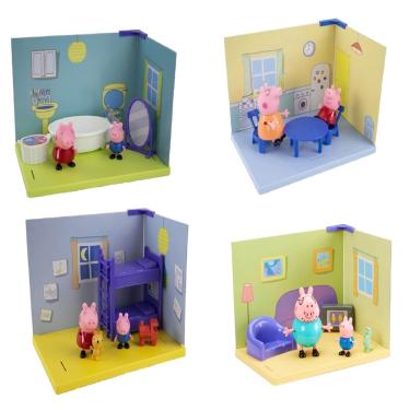 Imagem de Brinquedo Infantil Cenários Da Peppa Pig Com Bonecos Dos Pigs